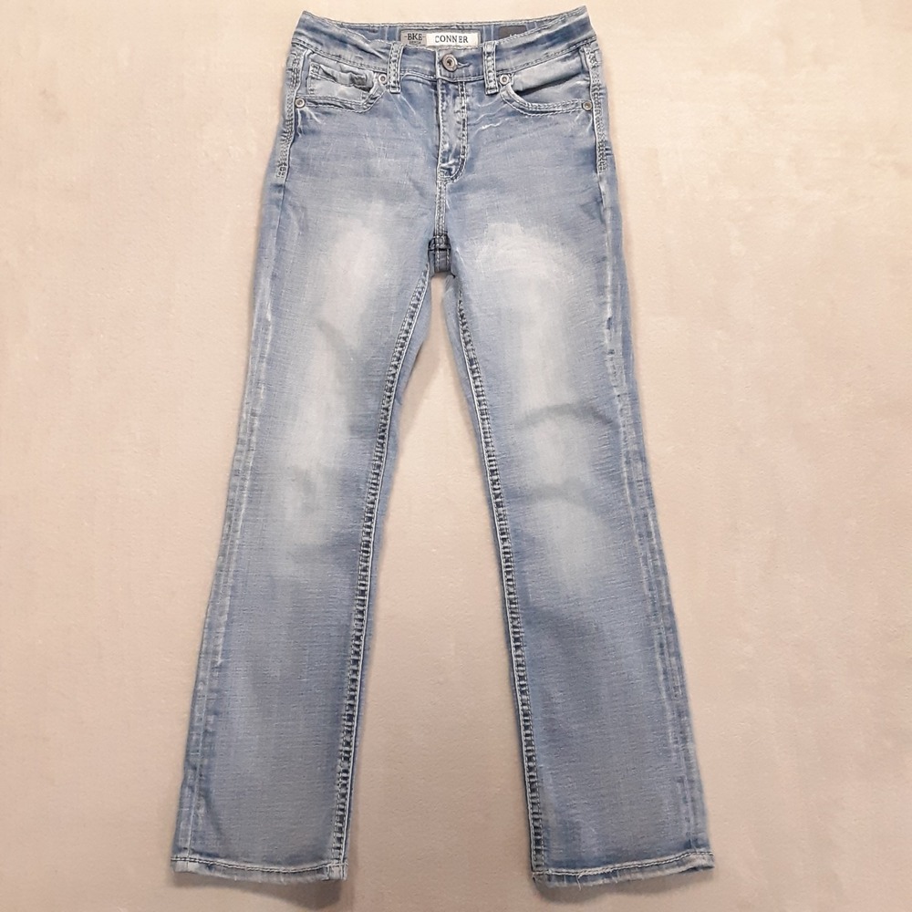 BKE Conner Boot Stretch Jeans Sz.14 Boys Lightwashed Blue 26" Inseam
